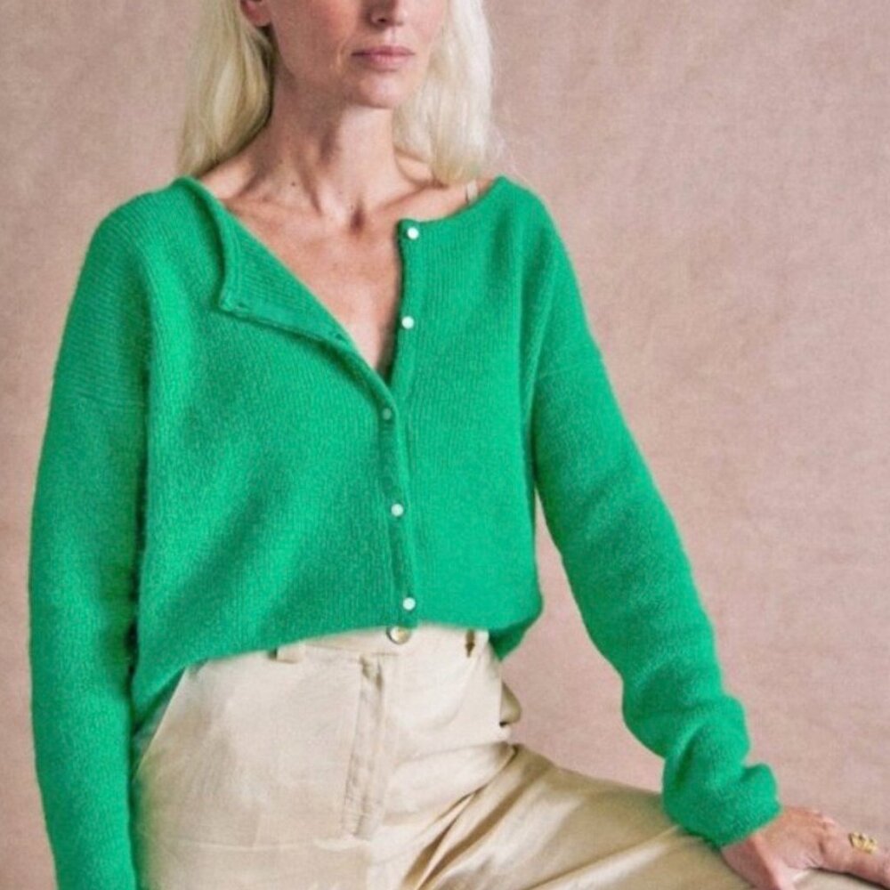 Sezane Gaspard Sweater Bright Green Size XS - Picture 2 of 6